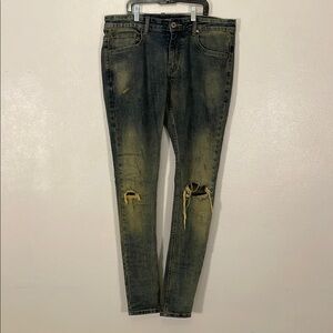 Men's Distressed Black Jeans